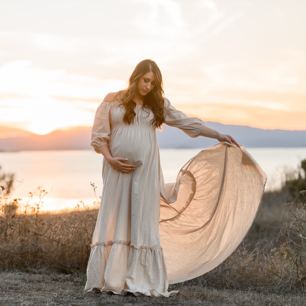 Elegant Cream Maxi Dress for Women
